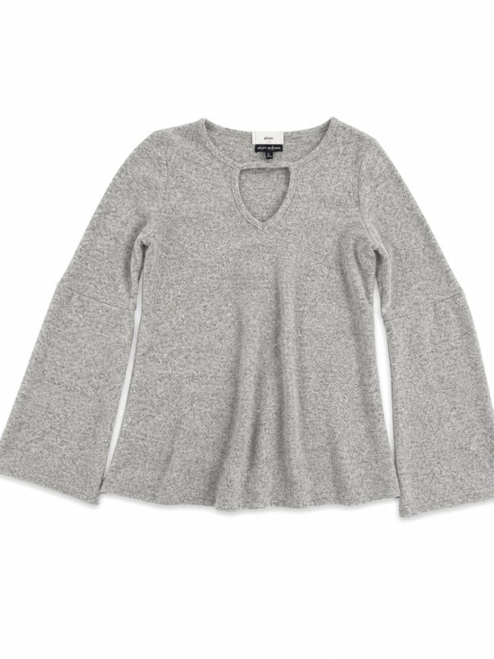 Alison Andrew’s Long Sleeve Shirt Large Bell Sleeve Keyhole Super soft cozy NWOT